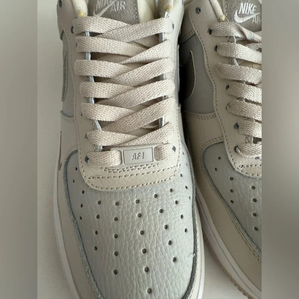 Nike Air Force 1 Low 07 Moon Fossil FB8483-100 Neutral Leather Womens Size 8 - Picture 10 of 16